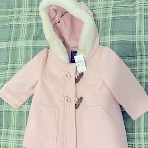 BNWT baby gap peacoat w/fur lined hood.